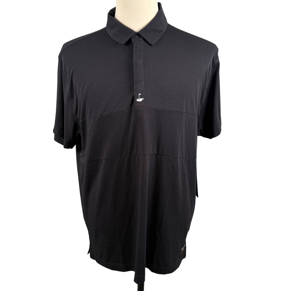 NEW Fabletics Mens Kevin Hart Eagle Edition 24-7 Panel Golf Polo Black XL Shirt